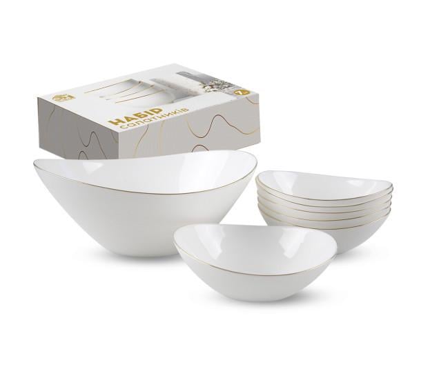 Набір салатників S&T Золотий кант 7 предметів (30098-06)