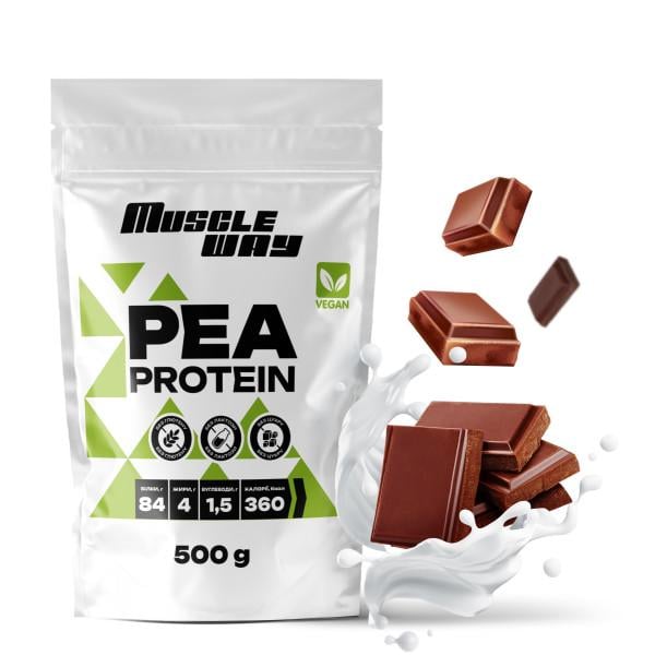 Протеин гороховый MuscleWay Vegan Молочный шоколад 84% белка на 16 порций 500 г (21-125-pp-mv-rs-500gr.5)