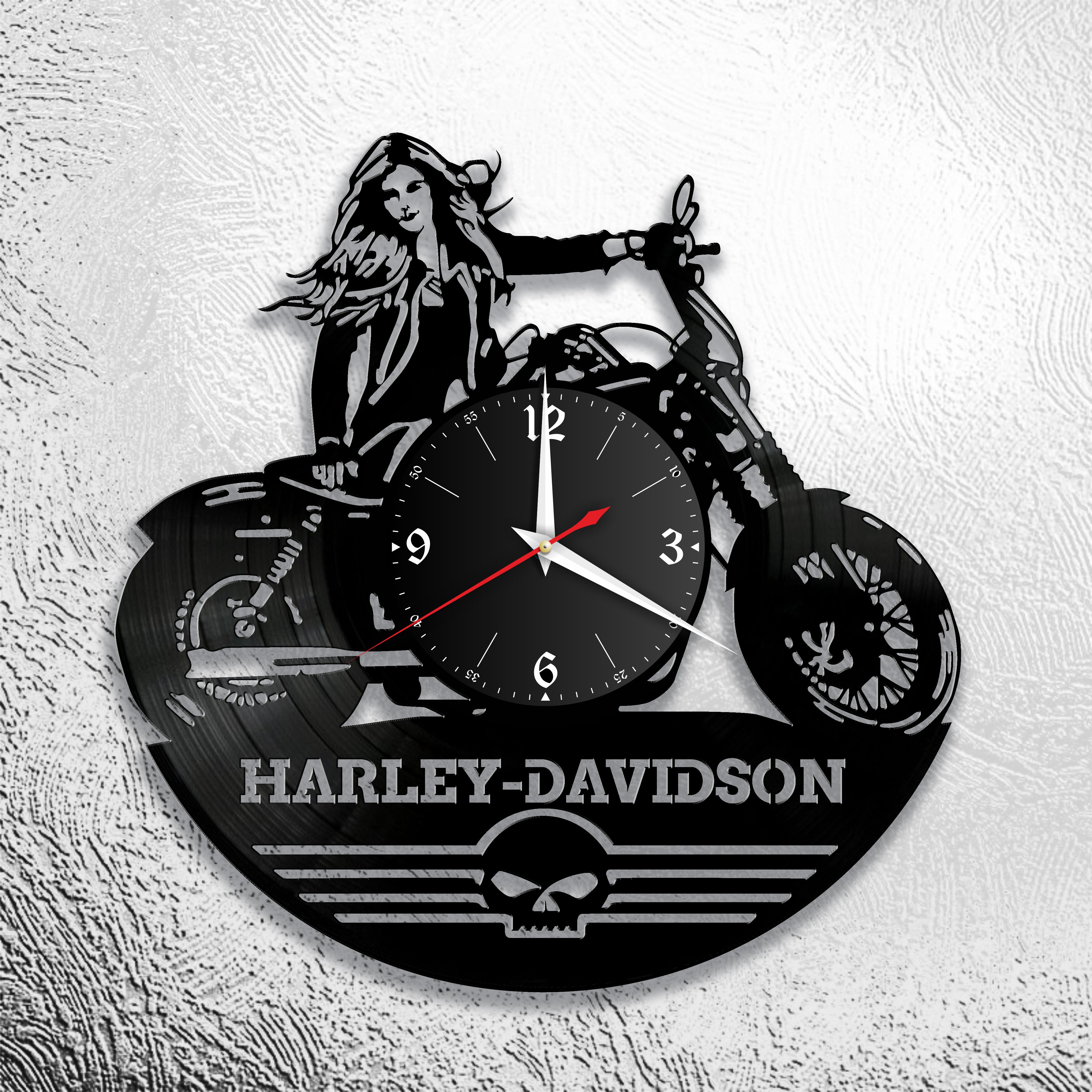 Часы настенные Харлей Дэвидсон 0916 из виниловой пластинки
