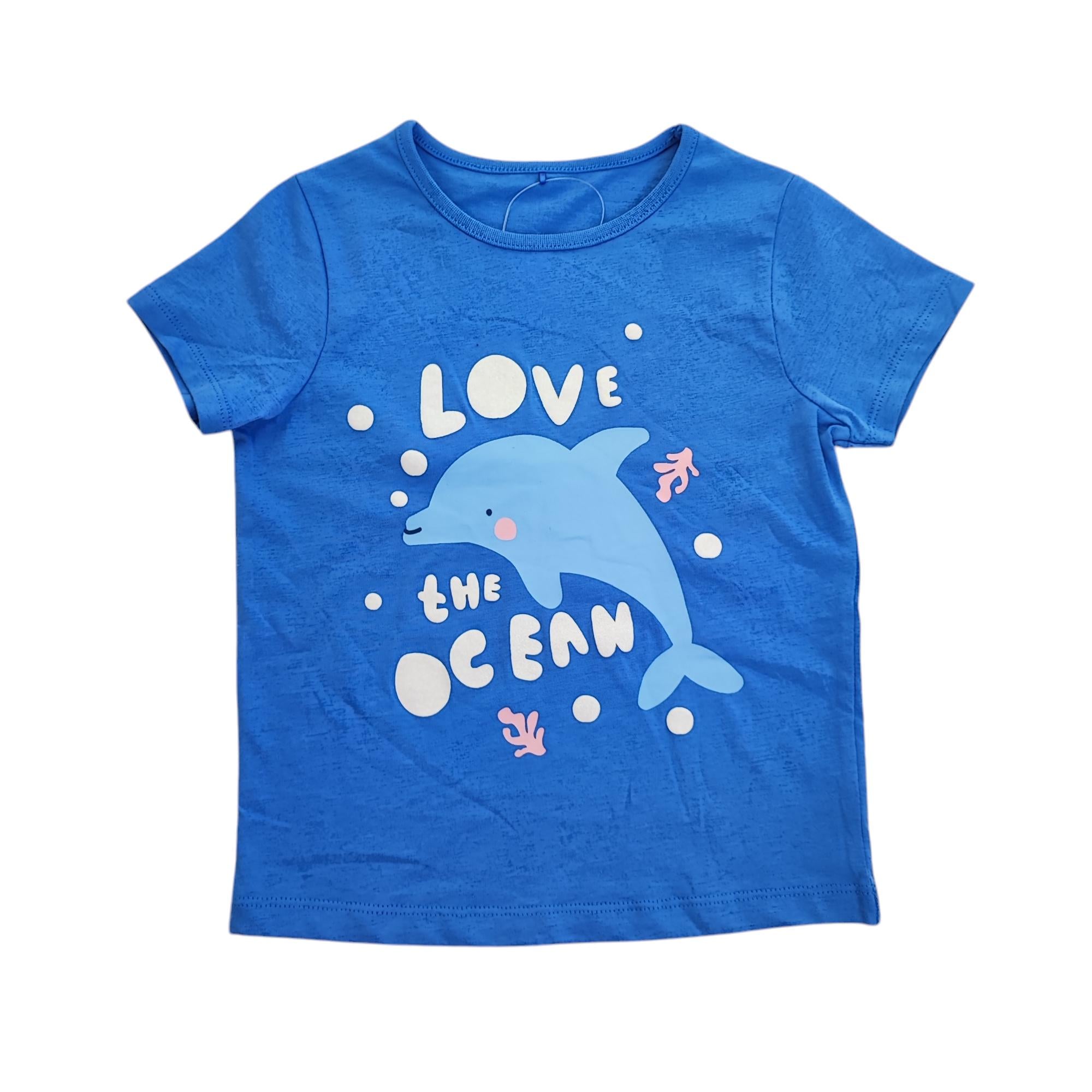 Футболка детская для девочки George 104-110 см Синий (250122026)