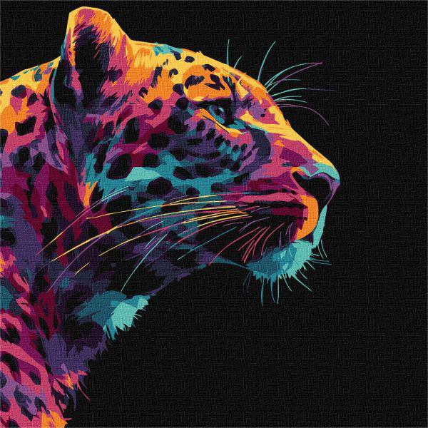 Картина за номерами Ideyka Яскравий леопард 30х30 см (Id-KHO6824)