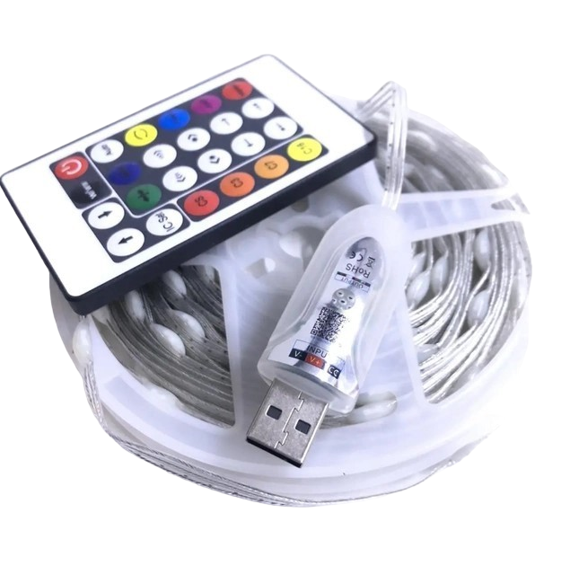 Світлодіодна стрічка RGB 5050 USB 5,5V 30W управління зі сматфона 10 м