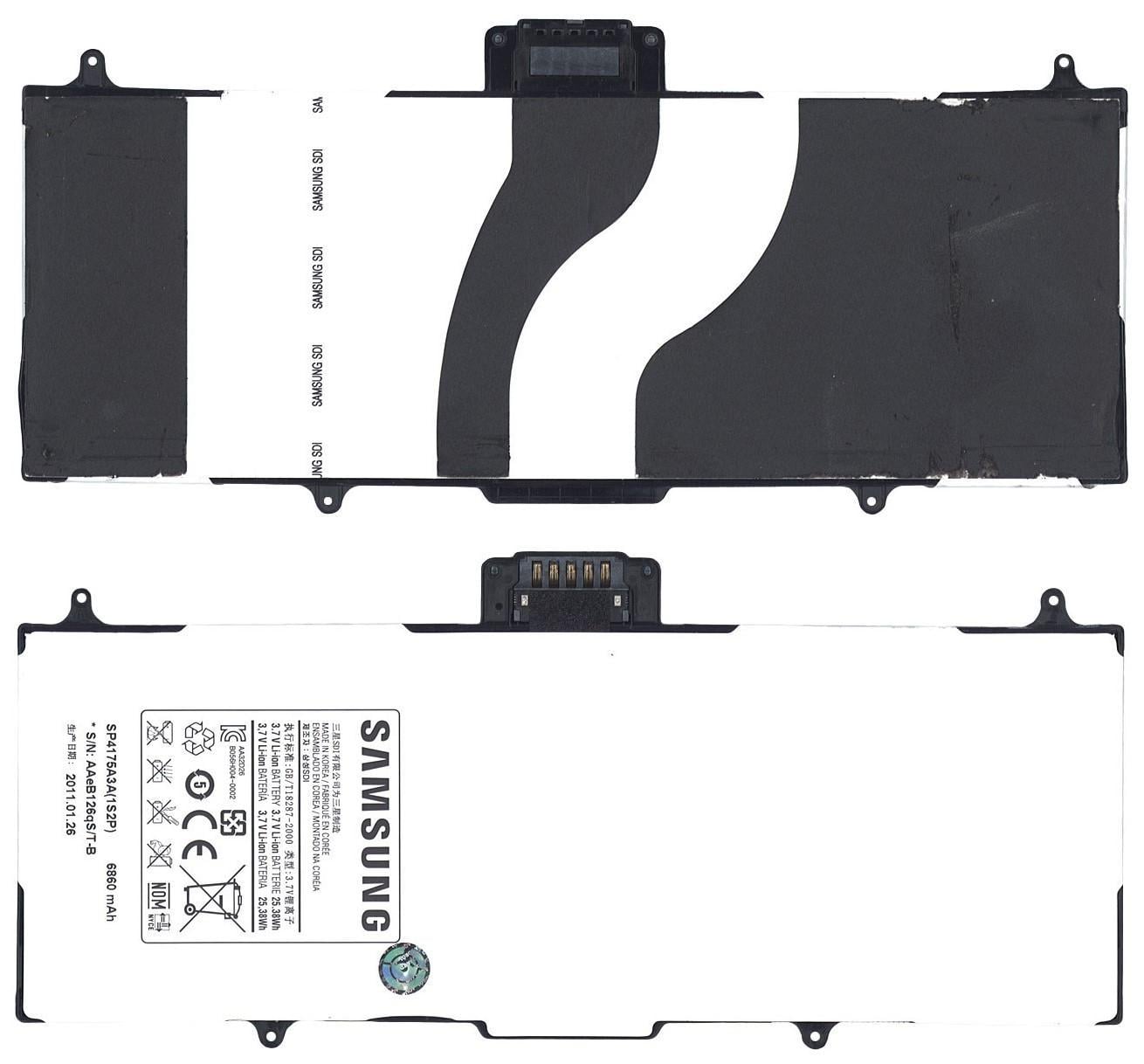 Аккумулятор для планшета Samsung SP4175A3A 1S2P Galaxy Tab 10,1 GT-P7100 3,7V 6860 mAh White