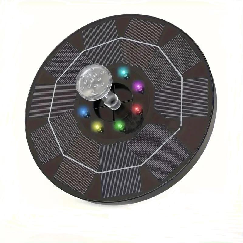 Фонтан садовый на солнечной батарее с аккумулятором и подсветкой 16 см 6 насадок (2667921076)