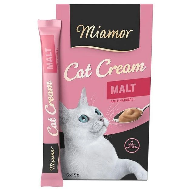 Ласощі для котів Miamor Cat Snack Malt-Cream для виведення грудок шерсті з шлунку 6 стіків х 15 г (743053)