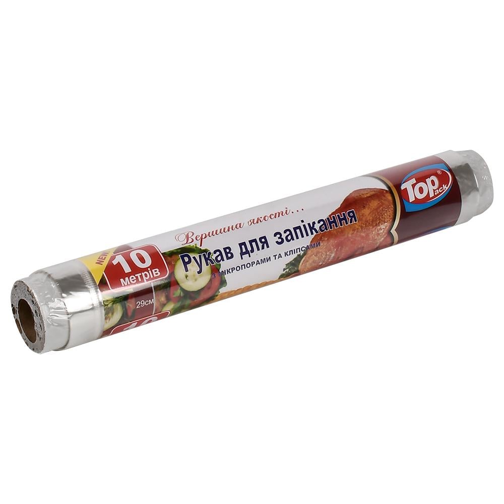 Рукав для запекания Top Pack TP1-101-2 с микропорами и клипсами для духовки Серебряный (26938597)