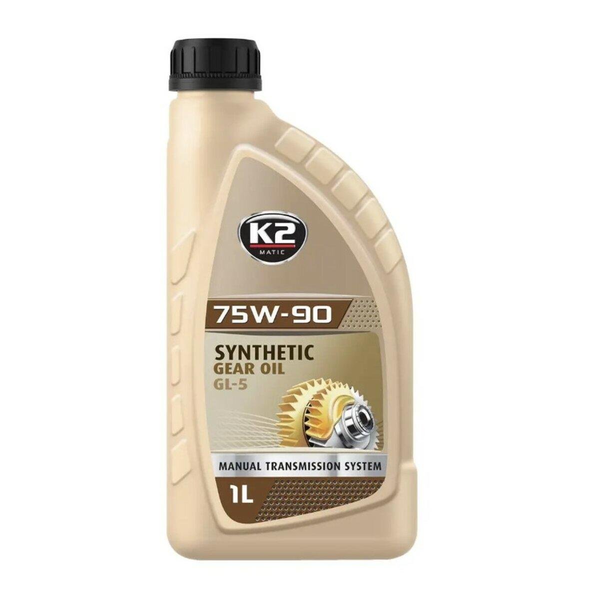 Олія трансмісійна K2 Synthetic Gear Oil GL-5 75 W-90 1 л