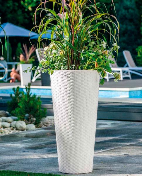 Горшок для цветов Form-Plastic Rattana Slim-40 Белый (3850-011) - фото 5