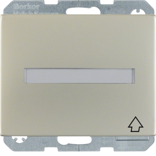 Розетка Berker K.5 с защитными шторками/полем для надписи и крышкой Нержавеющая сталь (47527104)