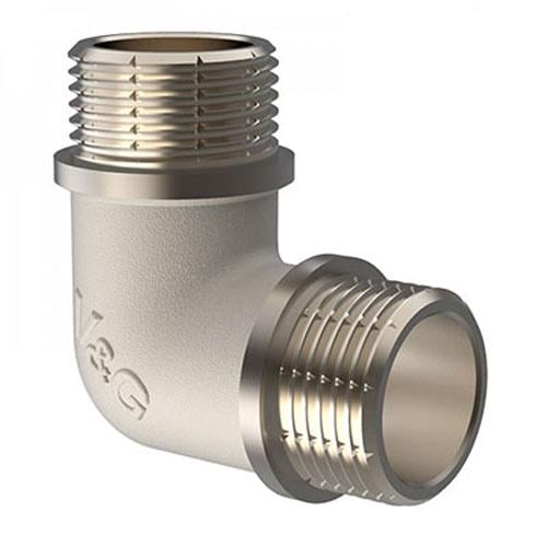 Колено резьбовое V&G VALOGIN НхН 3/4" никель (VG-201302)