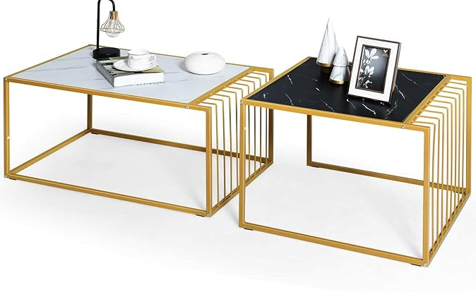 Комплект журнальних столів Costway Scorpion з штучного мармуру (4738) - фото 5 Комплект журнальних столів Costway Scorpion з штучного мармуру (4738) - фото 5