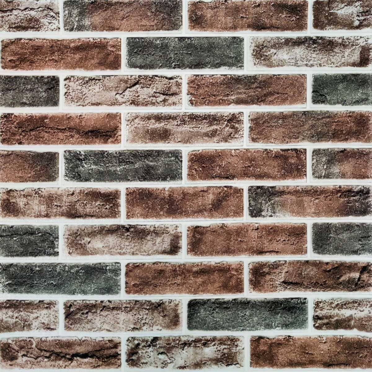 3D-панель самоклеящаяся под кирпич клинкер 700x700x6 мм Оранжевый (3DPanda-0769)
