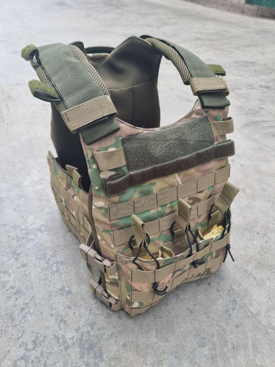 Плитоноска cordura 1000d під магазини АК з підсумками 3 шт. Мультикам - фото 2 Плитоноска cordura 1000d під магазини АК з підсумками 3 шт. Мультикам - фото 2