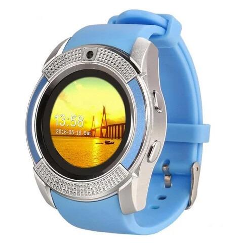 Смарт-часы UWatch V8 Bluetooth с картой памяти 16 Гб Голубой