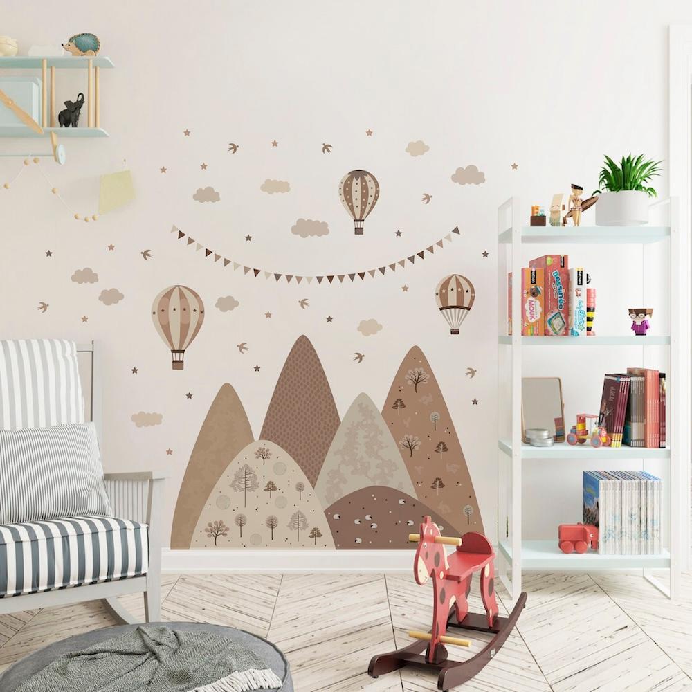 Наклейки на стіни дитячі LIPKO Гори L Бежевий (711L)