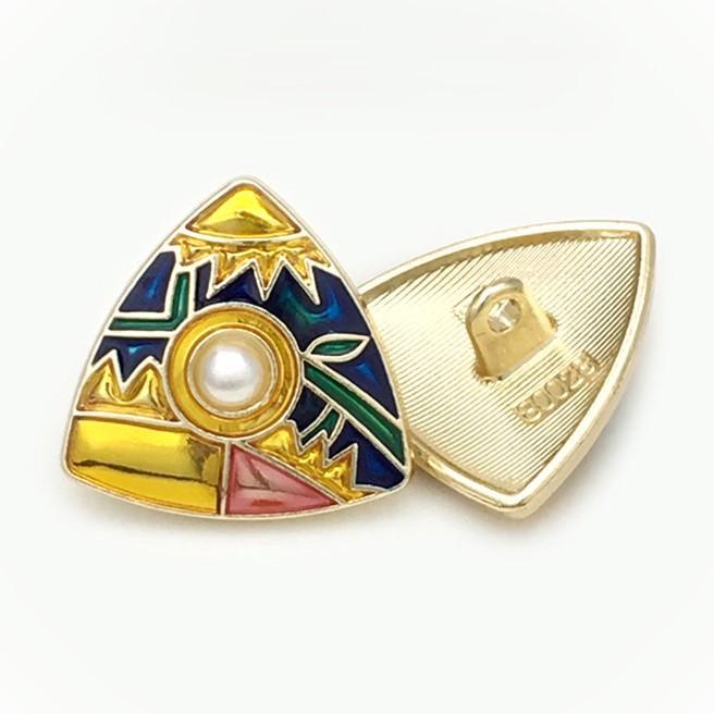 Пуговица Triangular pearl LuxFabric на ножке металл/эмаль 20х20 мм 1 шт. Разноцветный (ПВ2020р52)