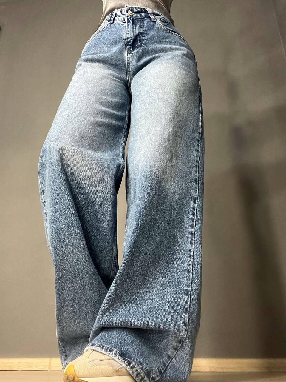 Джинси жіночі Mikaletta 13475 WIDE LEG jeans палаццо широкі від стегна висока посадка р. 29 Світло-синій (3872) - фото 8