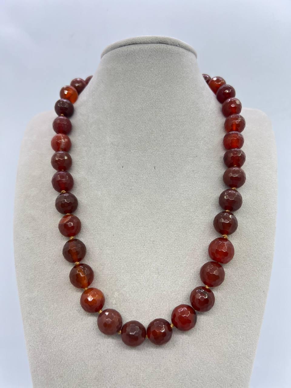 Намисто сердолік 12 мм 44 см Різнокольоровий (11239)