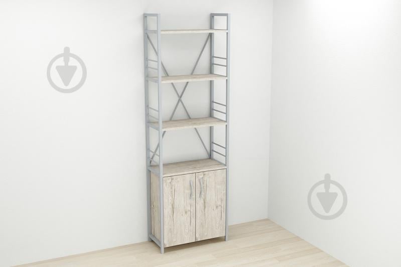 Этажерка 4/60 Ferrum-decor Серии Конект с тумбой  179x60x28 Серый ДСП Шервуд (FD1078)