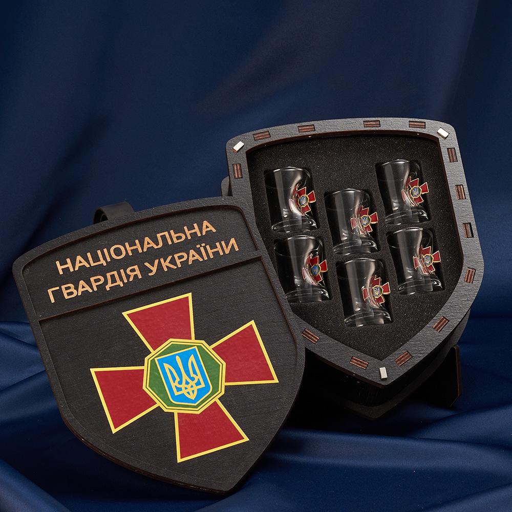 Подарочный набор рюмок с шевроном Национальная гвардия маленький (28421198) - фото 2 Подарочный набор рюмок с шевроном Национальная гвардия маленький (28421198) - фото 2