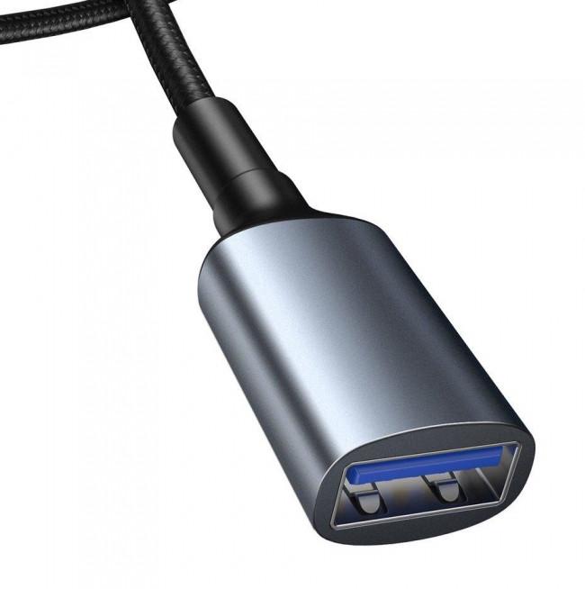 Кабель-подовжувач Baseus Cafule USB3.0 Male USB 3.0 Female 2 А 1 м Чорний/Сірий (CADKLF-B0G) - фото 4