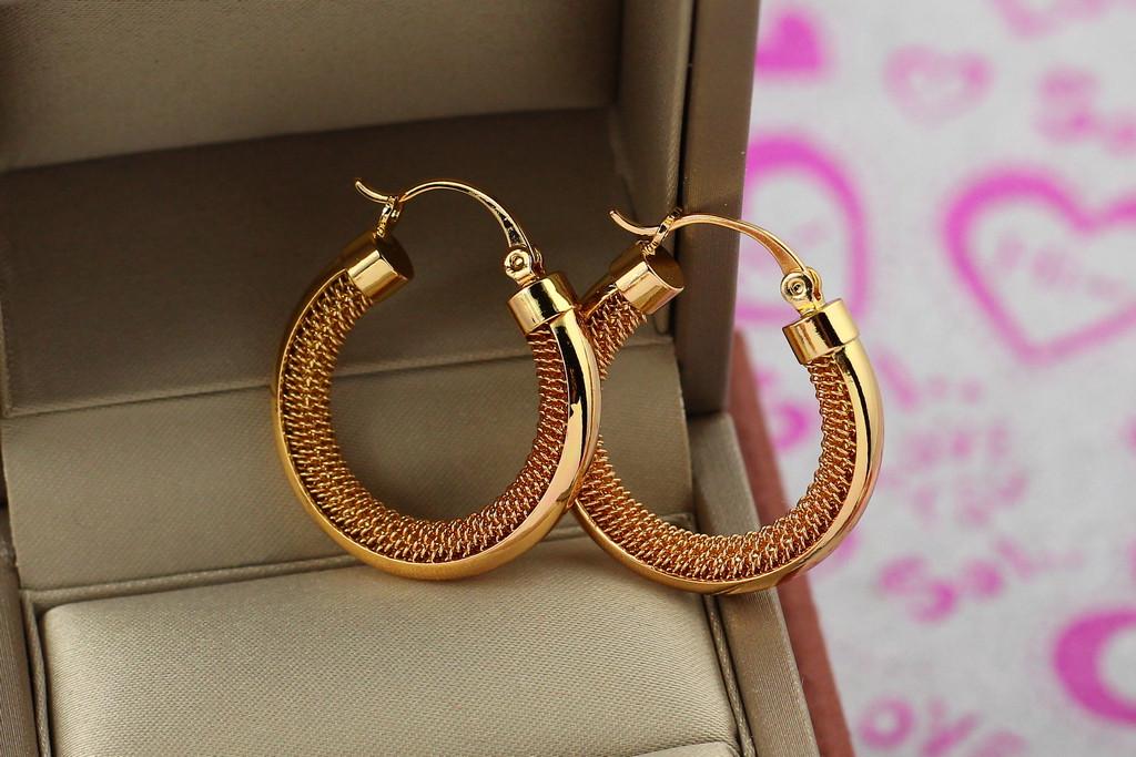 Серьги Xuping Jewelry Цыганочка 2,8 см Золотистый (1646739670)