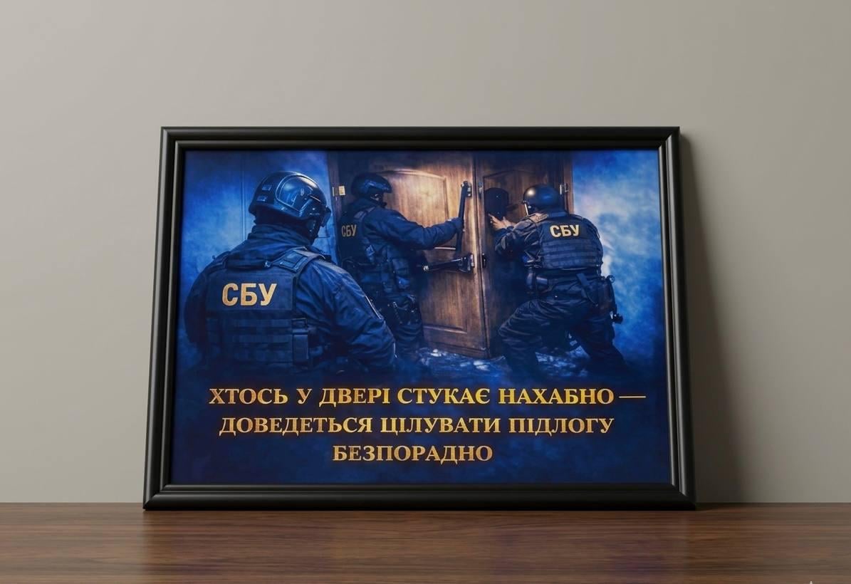 Картина СБУ Картина об обысках Стук в дверь Сила стиль и неотвратимость А4