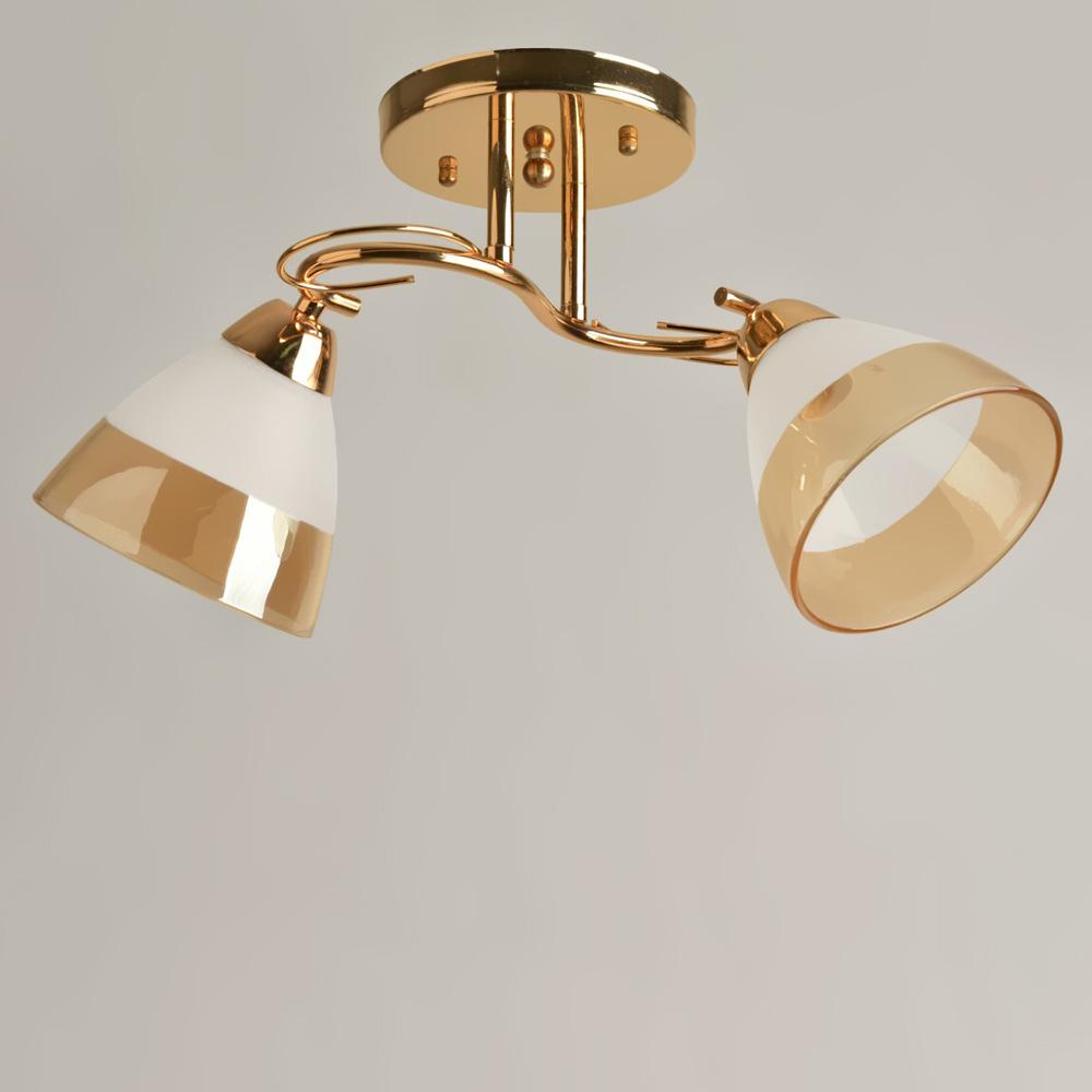 Люстра стельова Lighthouse SRS-19862/2 FG Золотий/Білий/Бурштиновий