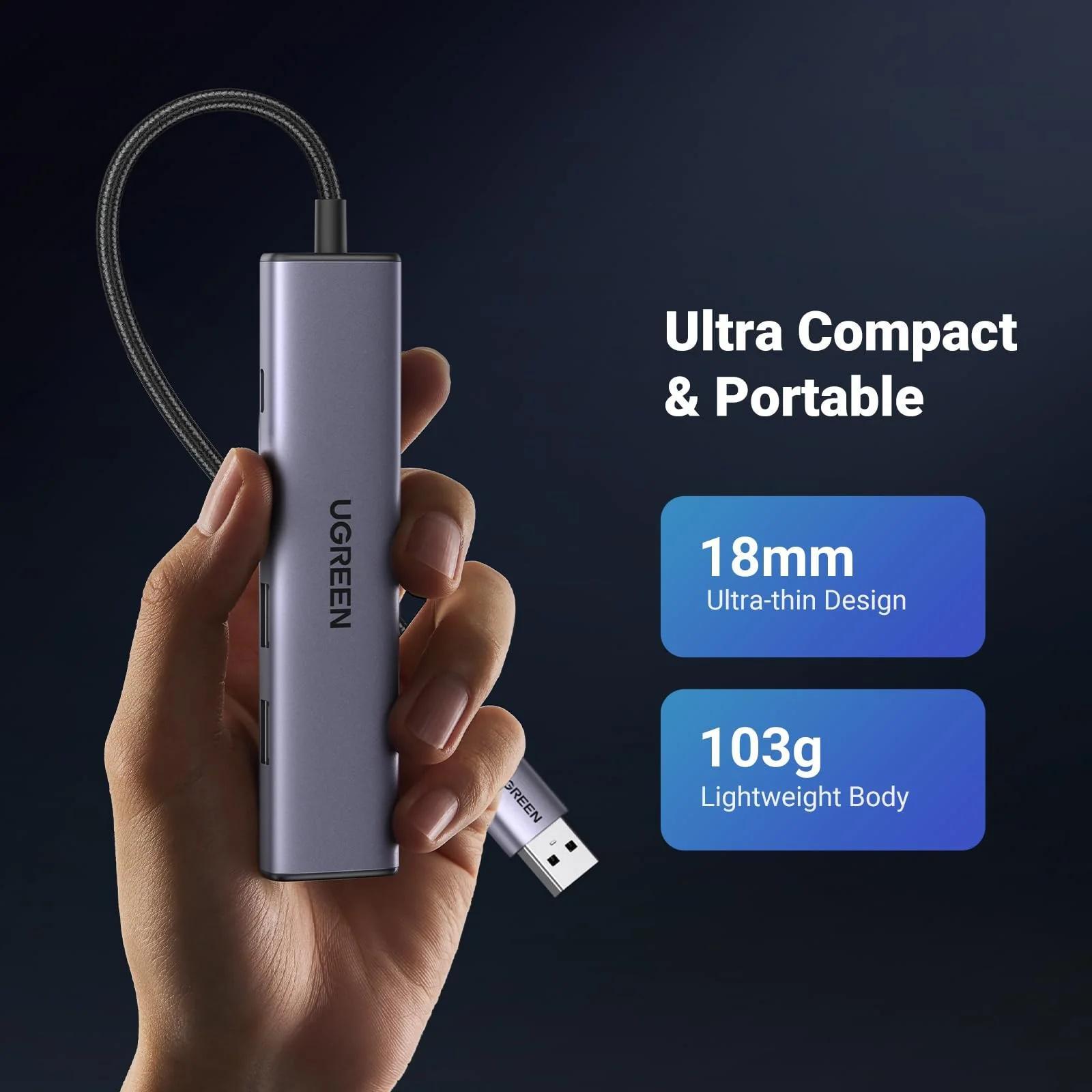 Хаб USB-C Ugreen 15 см 3xUSB 3.0 Сірий (60554) - фото 3 Хаб USB-C Ugreen 15 см 3xUSB 3.0 Сірий (60554) - фото 3