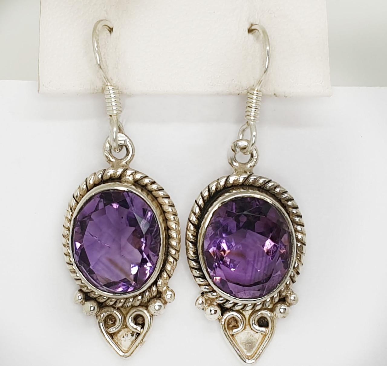 Серьги серебряные с аметистом 7,10 г (1421013570)