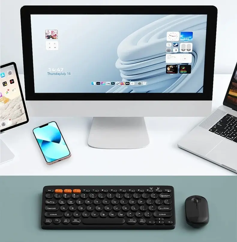 Комплект клавіатура/миша KM902 Bluetooth 8887 Eng/Ru (25795042) - фото 2 Комплект клавіатура/миша KM902 Bluetooth 8887 Eng/Ru (25795042) - фото 2