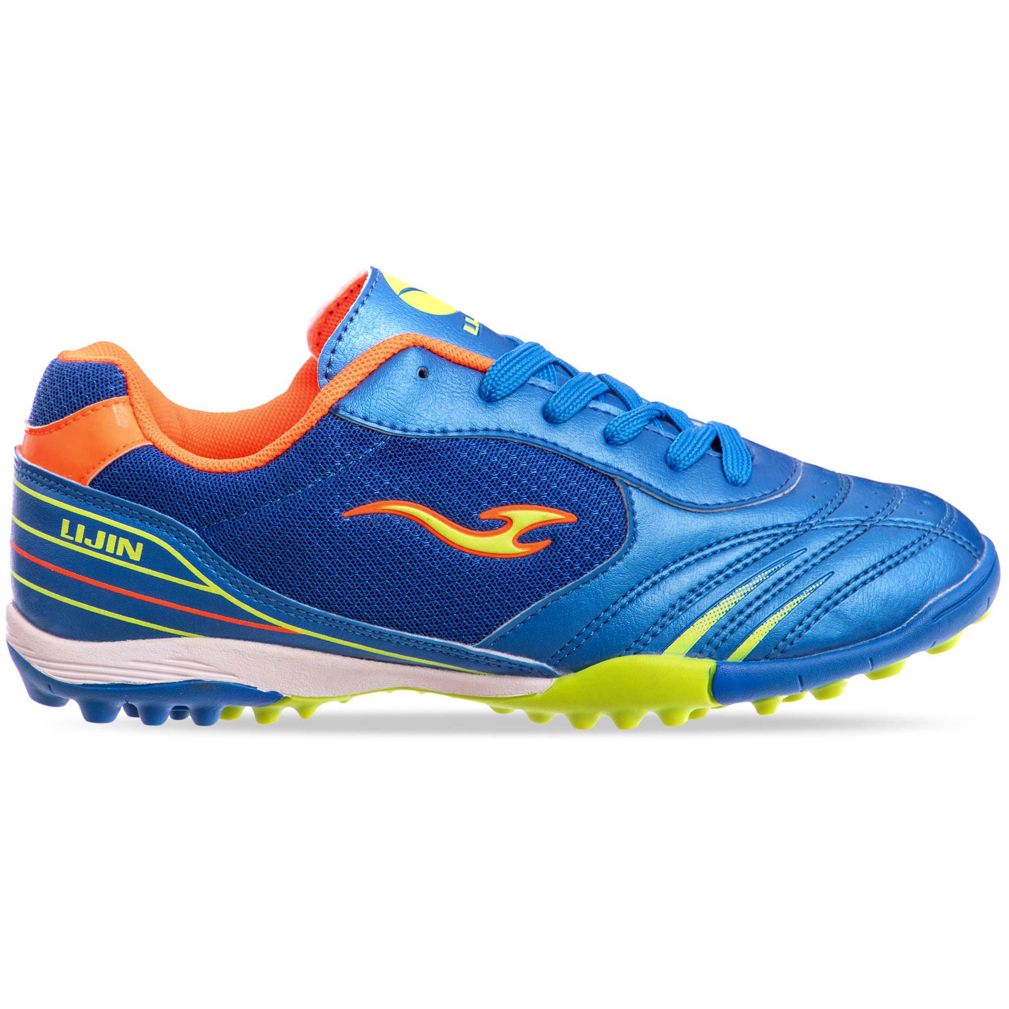 Сороконожки футбольные SP-Sport р. 38 Синий/Салатовый/Оранжевый (OB-801B-1)