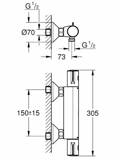 Смеситель для душа Grohe Grohtherm 800 34558000 (54083) - фото 2