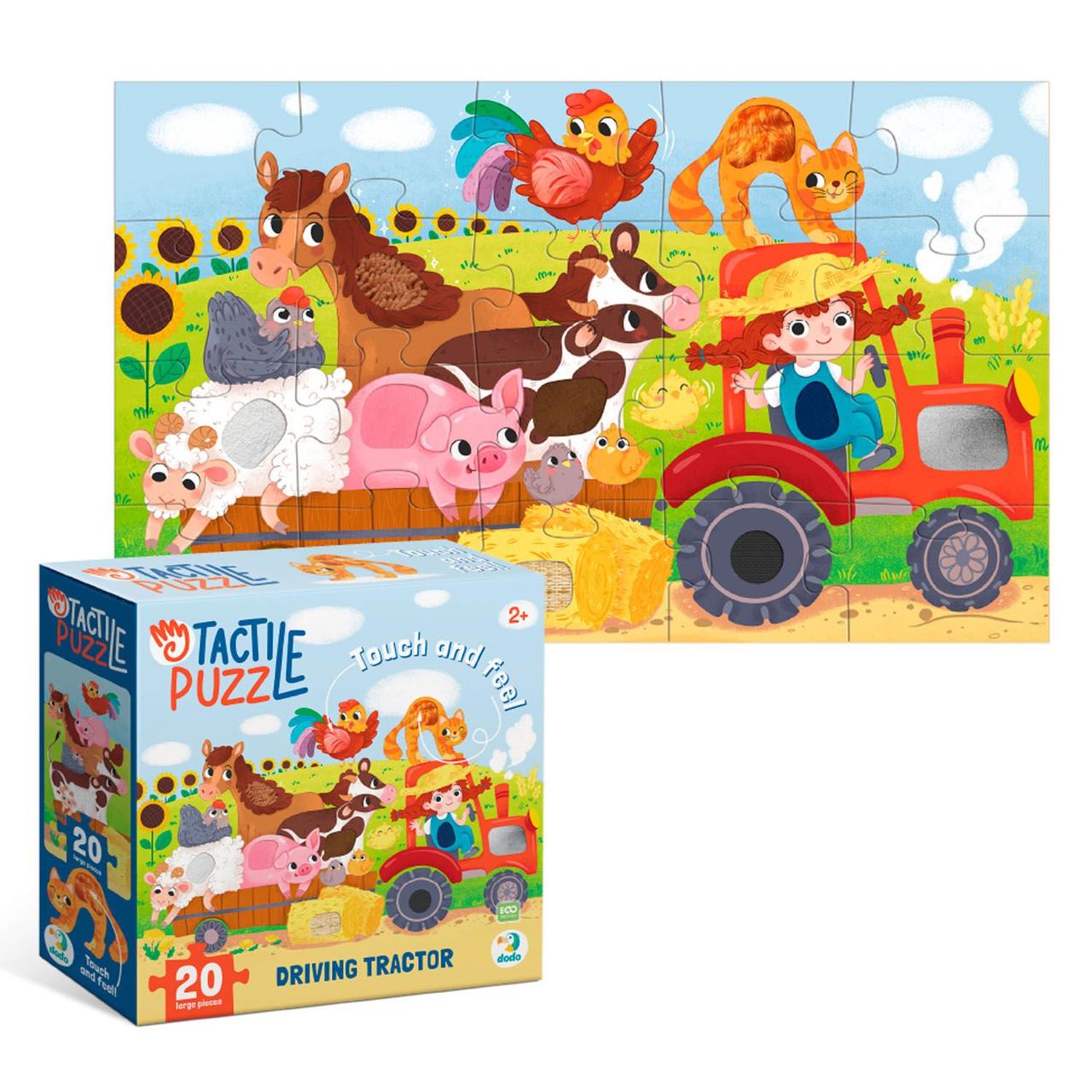 Пазл Монтессори тактильный Dodo За рулем трактора 300658 75х45 см (752918)