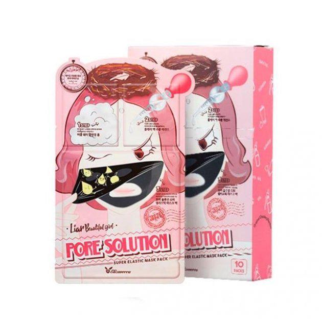 Триступенева маска Elizavecca Pore Solution Super Elastic Mask для звуження пор 1шт 25 мл