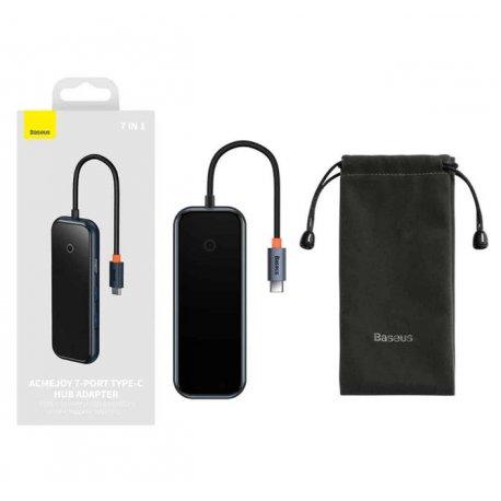 Хаб BASEUS AcmeJoy 7in1 Type-C to HDMI/2xUSB3.0/USB2.0/Type-C PDandData/SD/TF Dark Gray (WKJZ010413) - фото 6