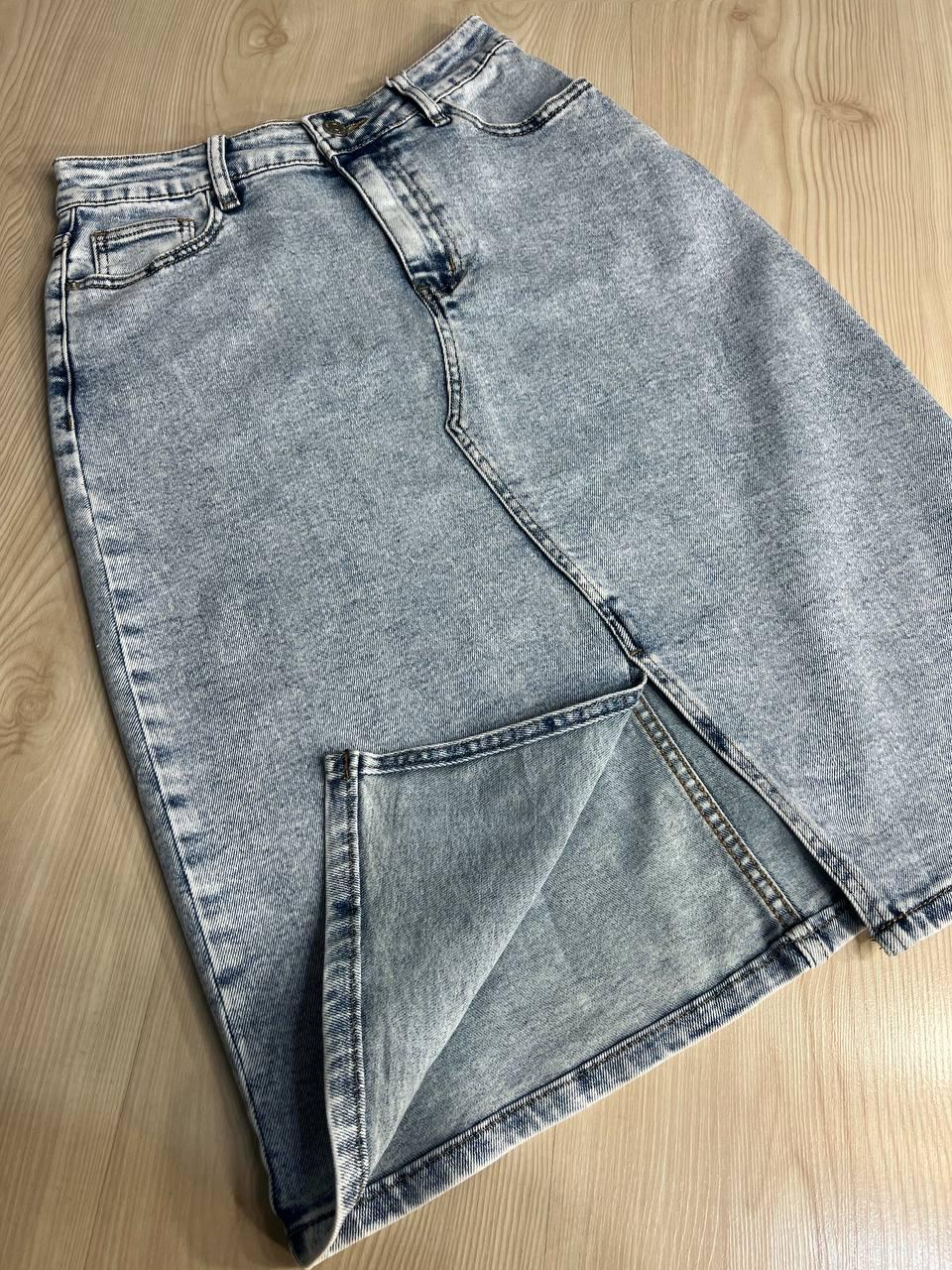 Юбка женская джинсовая DNL 208 средней длины с разрезом р. 32 Голубой (4077) - фото 6 Юбка женская джинсовая DNL 208 средней длины с разрезом р. 32 Голубой (4077) - фото 6