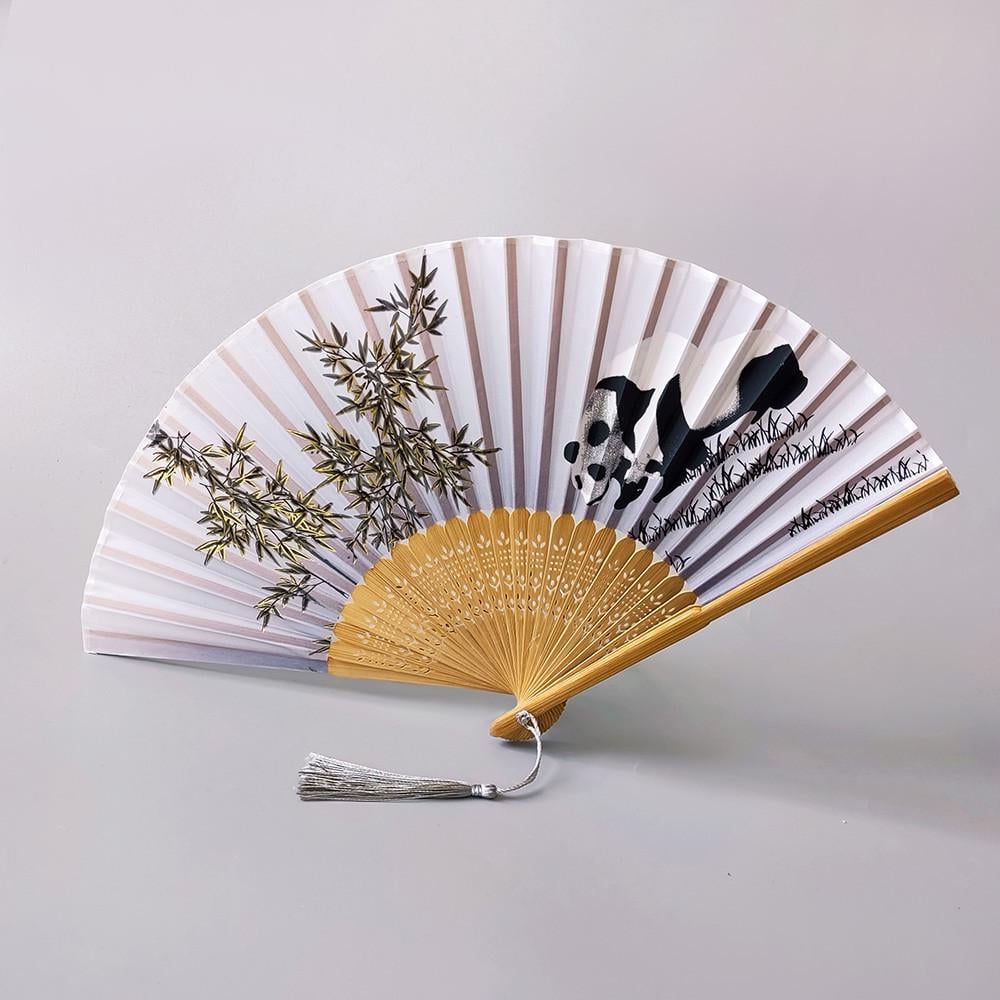 Веер тканевый Панды