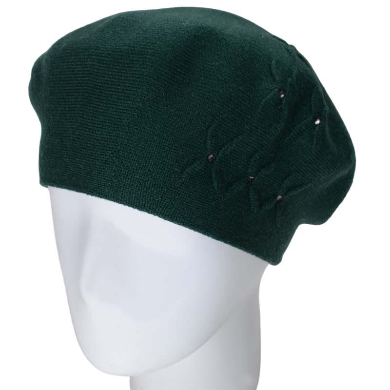 Берет женский из вискозной пряжи Novita Бинго L р. 57-58 Бутылочный