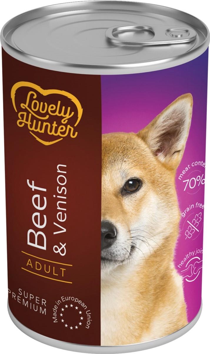 Корм влажный Lovely Hunter with Beef and Deer для взрослых собак 400 г (4771317456205)