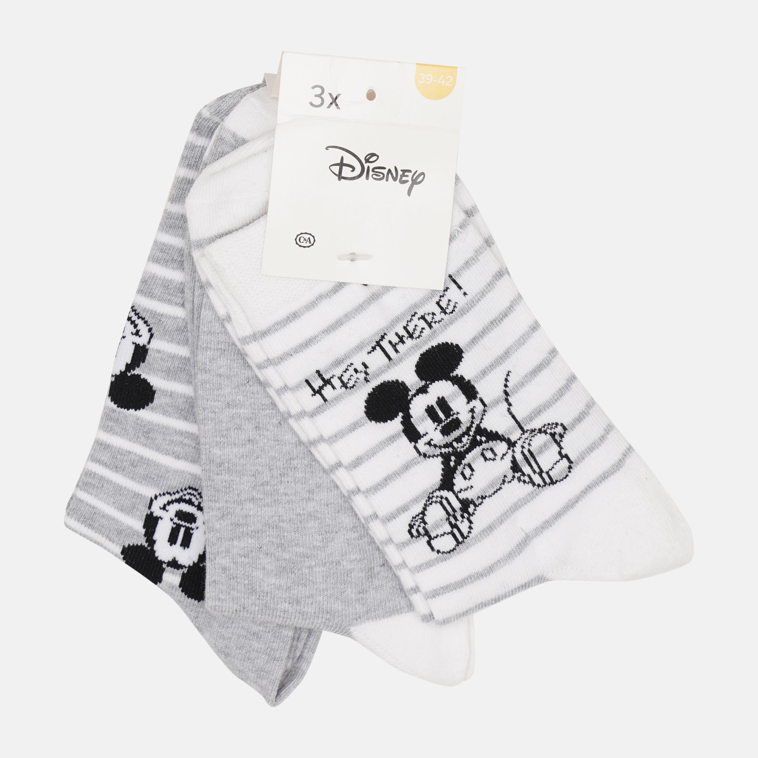 Шкарпетки C&A 3 пари Принт р. 35-38 Білий/Сірий (414552141)