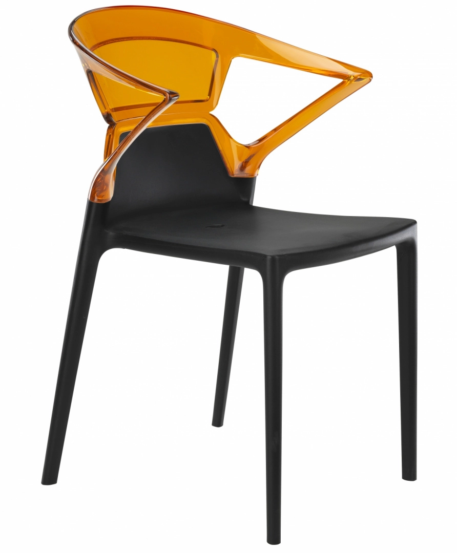 Стул Litolan Papatya Ego-K Черное сидение Прозрачно-оранжевый (DR002022)