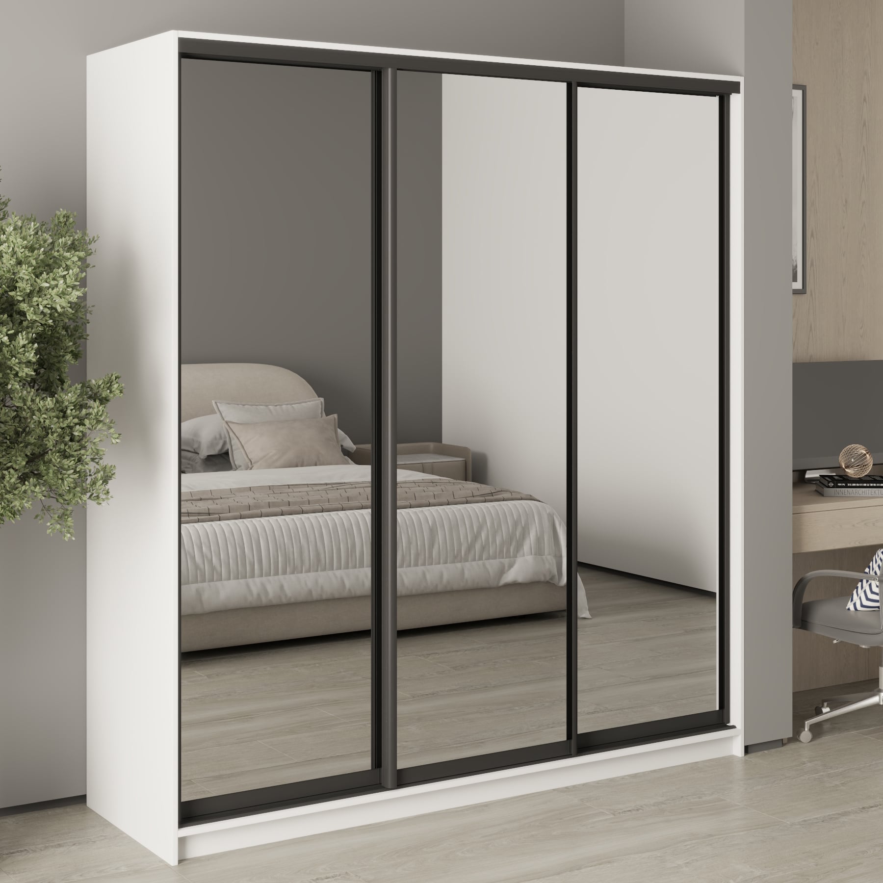 Шкаф-купе трехдверный Mebel Star Стандарт BG MBS-8443 190х60х210 см Аляска белый (1007854) Шкаф-купе трехдверный Mebel Star Стандарт BG MBS-8443 190х60х210 см Аляска белый (1007854)