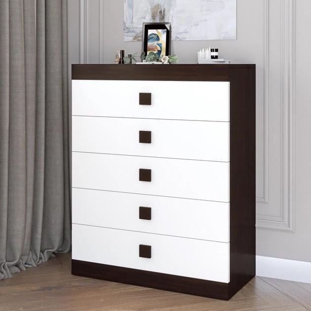Комод Еверест Соната-2 80х38х101 см Венге/Белый (EVR-20143)