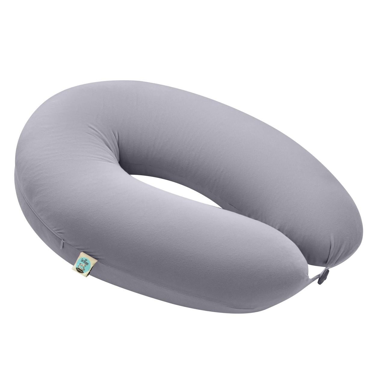 Подушка для беременных и кормления SeiDesign гипоаллергенная наволочка на молнии 30х190 см Серый беж (27336)