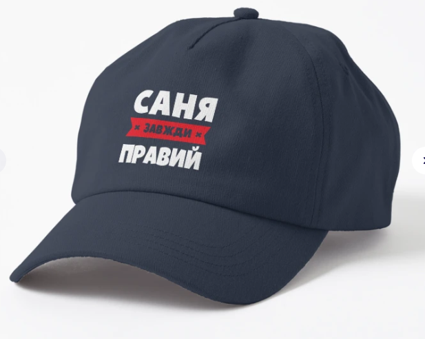 Кепка Malfini с принтом "Саня завжди правий" Темно-синий