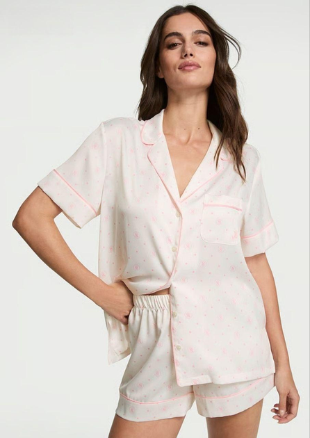 Піжама сатинова Victoria's Secret M Білий (27058076)