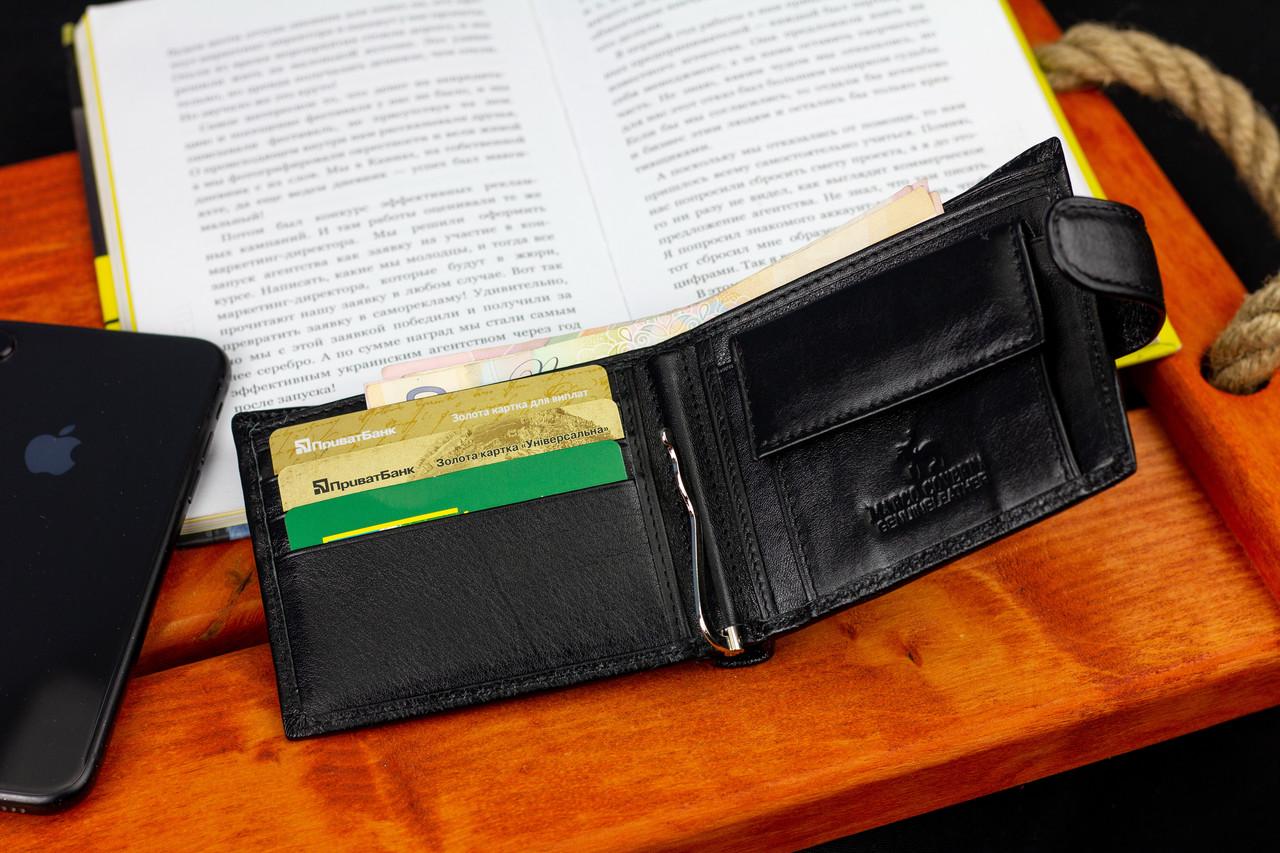 Портмоне мужское Marco Coverna кожаное с зажимом для денег Черный (MC-2006H-1) - фото 10