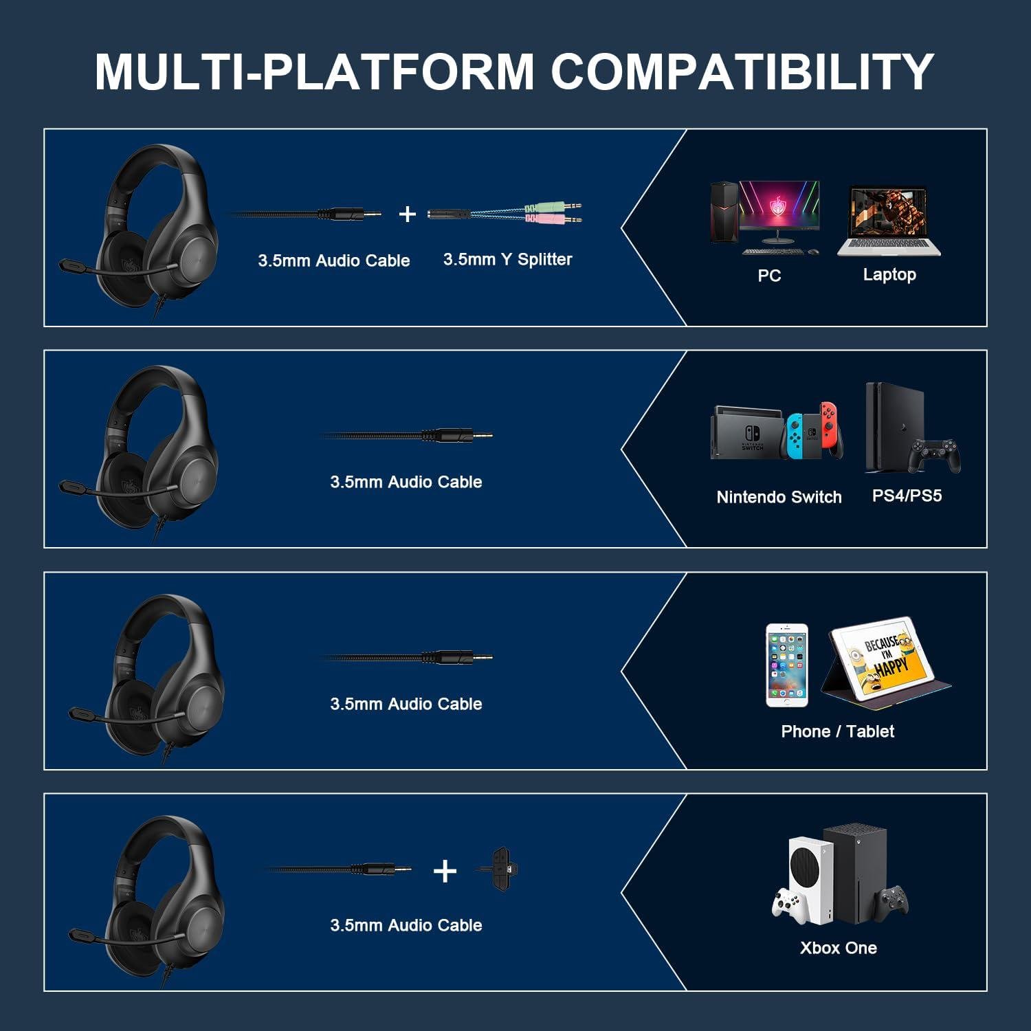 Наушники геймерские Kotion Each H-7 с микрофоном Черный (2376) - фото 7 Наушники геймерские Kotion Each H-7 с микрофоном Черный (2376) - фото 7