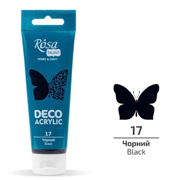 Акрилова фарба для декору ROSA Talent 17 75 мл Чорний матовий (322217) - фото 1